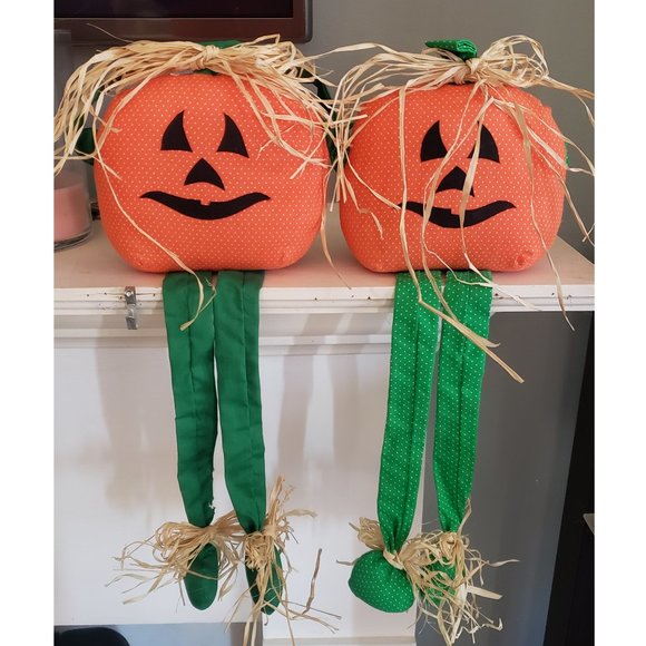 💜$5💜HALLOWEEN PUMPKIN DOOR HANGER DÉCOR - SET OF 2 - Picture 1 of 2